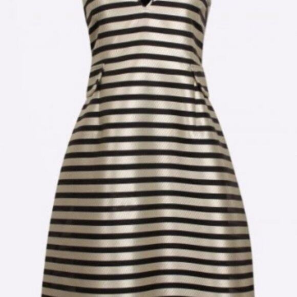 Baum und Pferdgarten Adelis Stripe V neck Dress Black and Gold size 12 - Picture 3 of 7